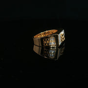 Men’s Yellow Gold Signet Ring Featuring Lord Shiva’s OM Symbol
