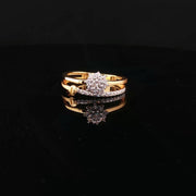 Classic Design, Brilliant CZ Cluster in 22K Gold