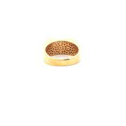 Yellow Gold Classic Ring with Round Cut American Diamonds