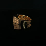 Yellow Gold Classic Ring with Round Cut American Diamonds