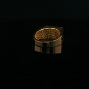 Yellow Gold Classic Ring with Round Cut American Diamonds