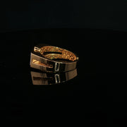 Yellow Gold Classic Ring with Round Cut American Diamonds