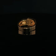 Yellow Gold Classic Ring with Round Cut American Diamonds