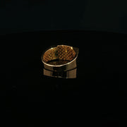 Yellow Gold Multistone Ring with Round Cut American Diamonds