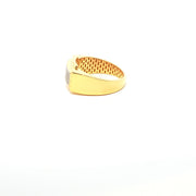 Yellow Gold Multistone Ring with Round Cut American Diamonds