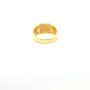 Yellow Gold Multistone Ring with Round Cut American Diamonds