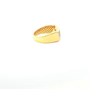 Yellow Gold Multistone Ring with Round Cut American Diamonds