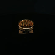 Yellow Gold Multistone Ring with Round Cut American Diamonds