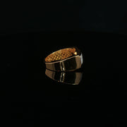 Yellow Gold Multistone Ring with Round Cut American Diamonds