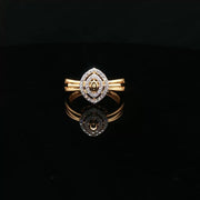 22K Gold Brilliance, Marquise CZ Elegance