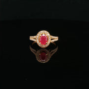 Luxury Sparkle, Oval Ruby in 22K Gold