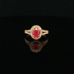 Luxury Sparkle, Oval Ruby in 22K Gold