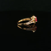 Luxury Sparkle, Oval Ruby in 22K Gold