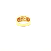 Yellow Gold Multistone Ring with Round Cut American Diamonds