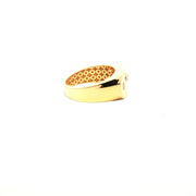 Yellow Gold Multistone Ring with Round Cut American Diamonds