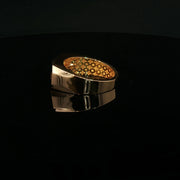 Yellow Gold Multistone Ring with Round Cut American Diamonds