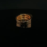 Yellow Gold Multistone Ring with Round Cut American Diamonds