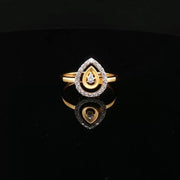 Luxury Sparkle, 22K Gold Teardrop Ring