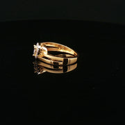 Heart-Shaped, 22K Yellow Gold Multistone CZ Ring