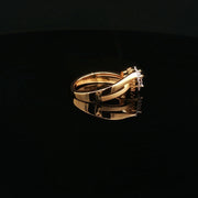 Heart-Shaped, 22K Yellow Gold Multistone CZ Ring