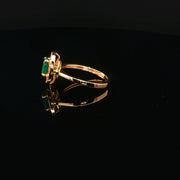 22K Gold Brilliance, Oval semi precious Emerald