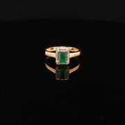 22K Gold Brilliance, Emerald-Cut Elegance