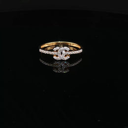 Artistic CZ Arrangement in 22K Gold
