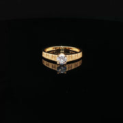 Luxury Sparkle, 22K Gold CZ Ring