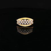 Classic Design, Sparkling 22K Gold CZ Ring