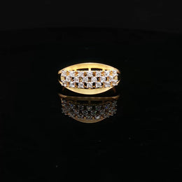 Classic Design, Sparkling 22K Gold CZ Ring