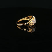 Classic Design, Sparkling 22K Gold CZ Ring