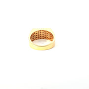 Yellow Gold Multistone Ring with Round Cut American Diamonds