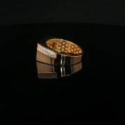 Yellow Gold Multistone Ring with Round Cut American Diamonds