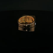 Yellow Gold Multistone Ring with Round Cut American Diamonds