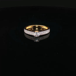 Radiant Round CZ in Elegant 22K Gold