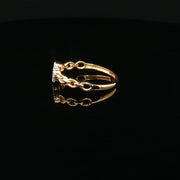 22K Gold, Sparkling CZ Clover Center