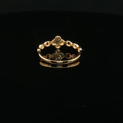 22K Gold, Sparkling CZ Clover Center