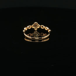 22K Gold, Sparkling CZ Clover Center