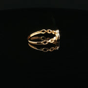 22K Gold, Sparkling CZ Clover Center
