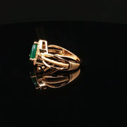 22K Gold Brilliance, Emerald & CZ Accents