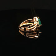 22K Gold Brilliance, Emerald & CZ Accents