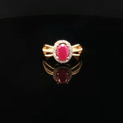 22K Gold, Ruby & CZ Sparkle