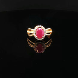 22K Gold, Ruby & CZ Sparkle