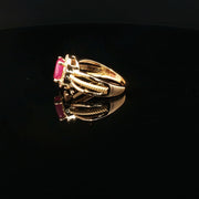22K Gold, Ruby & CZ Sparkle