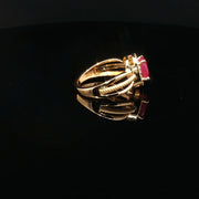 22K Gold, Ruby & CZ Sparkle