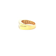 Yellow Gold Multistone Ring with Round Cut American Diamonds