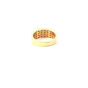 Yellow Gold Multistone Ring with Round Cut American Diamonds