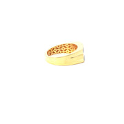 Yellow Gold Multistone Ring with Round Cut American Diamonds