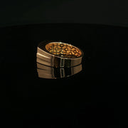 Yellow Gold Multistone Ring with Round Cut American Diamonds