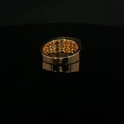 Yellow Gold Multistone Ring with Round Cut American Diamonds